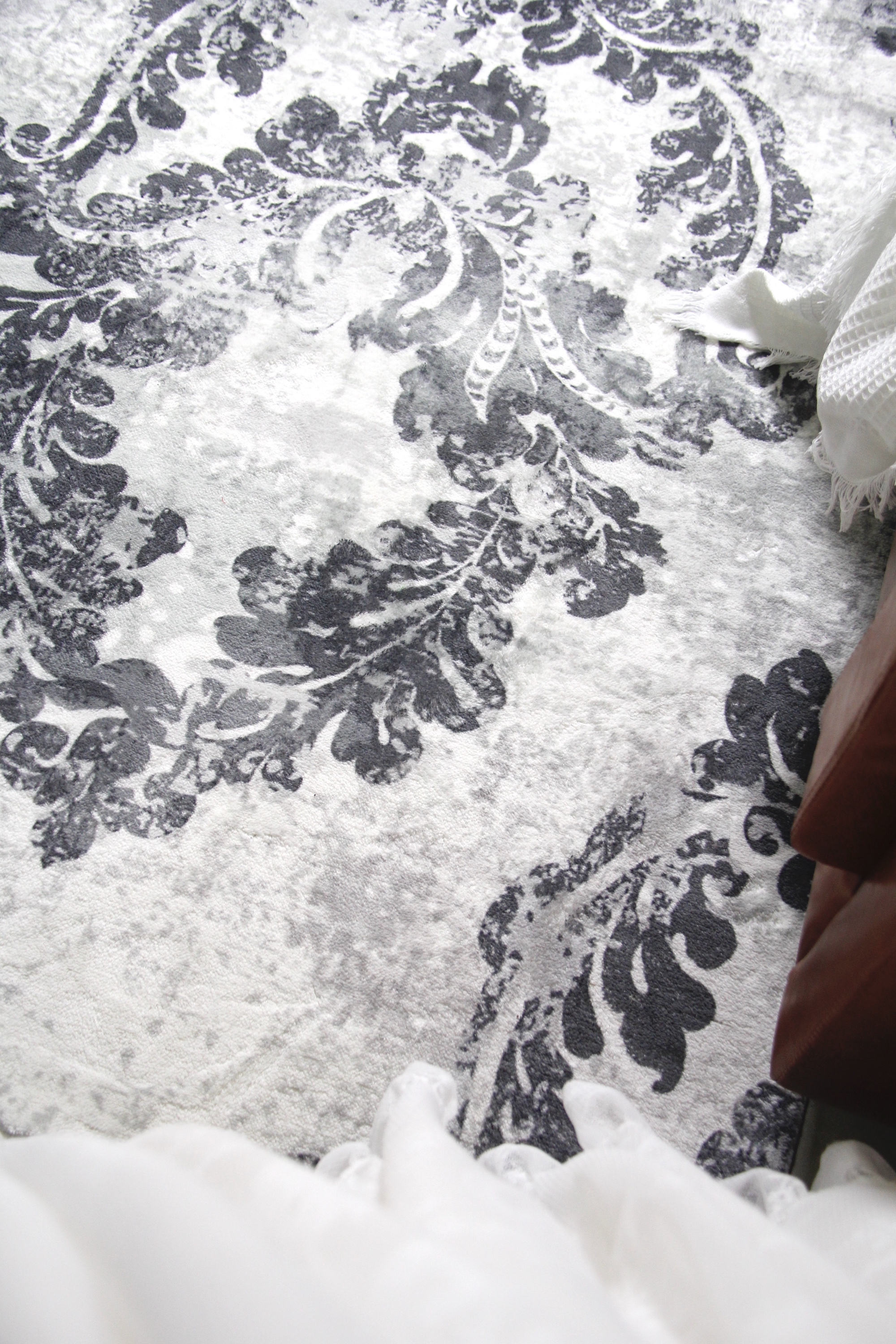 极简现代奶油风大理石纹浅色艺术客厅茶几沙发大地毯不规则卧室