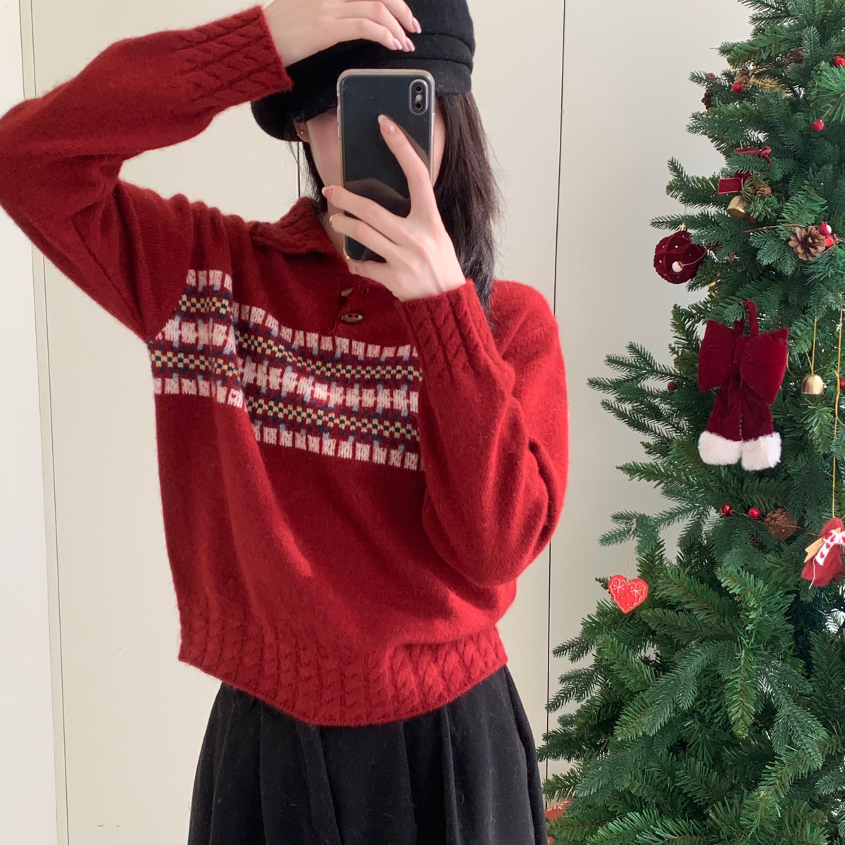 MUUTIS牧缇-Polo领条纹阿拉善骆驼保暖毛衣（含11.8骆驼绒）LJZ16 - 图3