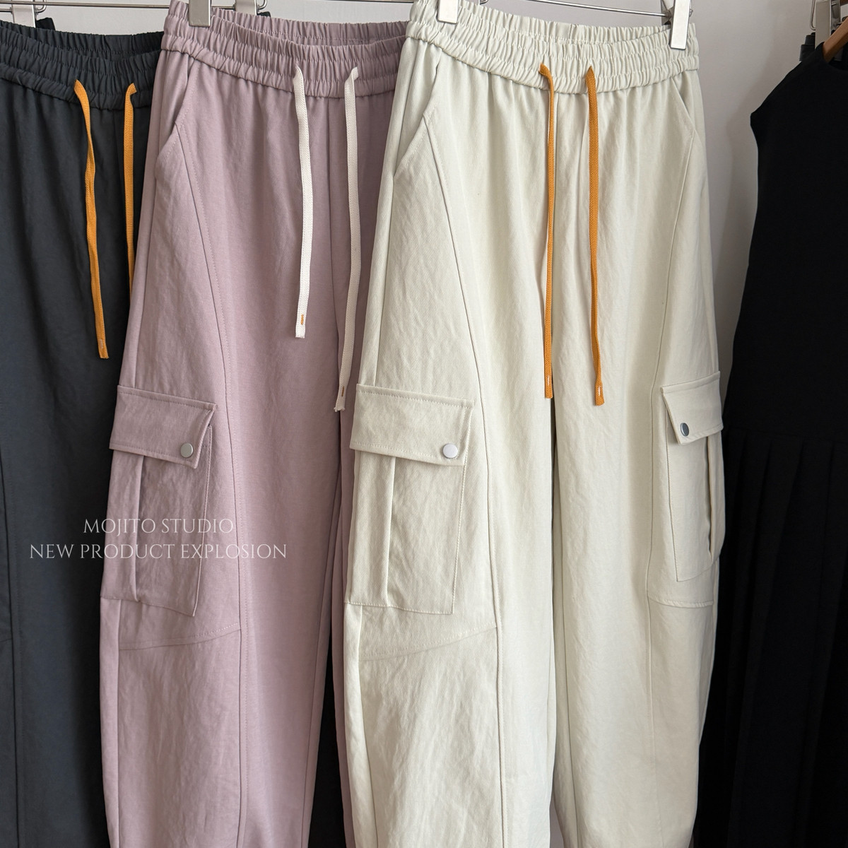 MOJITO-春款限时折扣2026早春新款工装裤松紧腰工装裤休闲裤11794,淘宝优惠券,粉丝福利购,淘宝优惠卷