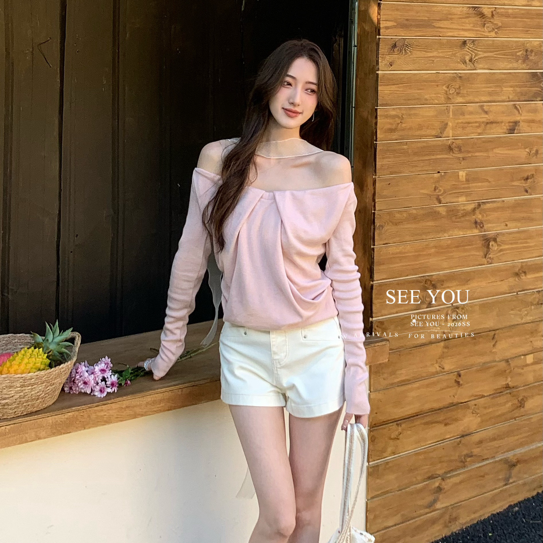 SEE YOU-春日云朵一字肩丨软huhu露肩气质上衣针织衫C2610LC2610,淘宝优惠券,粉丝福利购,淘宝优惠卷