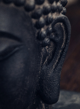 佛首玄关仿古案头摆件造景新中式