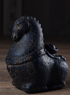 仿古中国风禅意案头马摆件