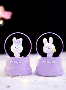 可爱卡通魔法兔迷你球创意潮玩儿童房装饰摆件节日小礼品