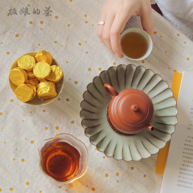 板娘的茶 2015年天尖巧克力安化黑茶陈香淡绿豆香便携装100g/盒-图2