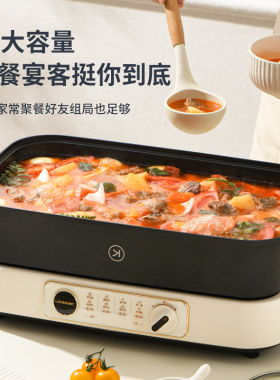 利仁多功能料理锅 电火锅 电煮锅电热锅烤涮一体两用锅烤鱼肉锅