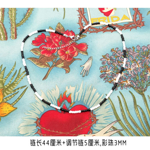 BKPP以你的心诠释我的爱PP黑白珠同款项链choker锁骨链串周边泰星 - 图2