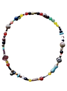 歌手2024  Yellow黄宣 思念同款趣味天然石玛瑙多色彩项颈链圈环