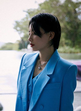 爱心镜面钛钢项链李斯丹妮同款