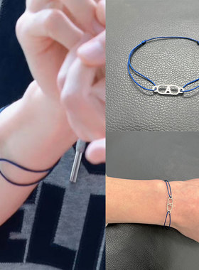 Peat姐姐同款蓝色绳牌A牌手链环