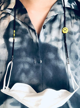 项链绳泰星串米珠笑脸口罩眼镜