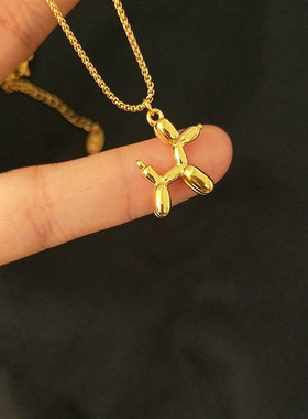 庄达菲欠欠儿同款金色狗狗项链圈