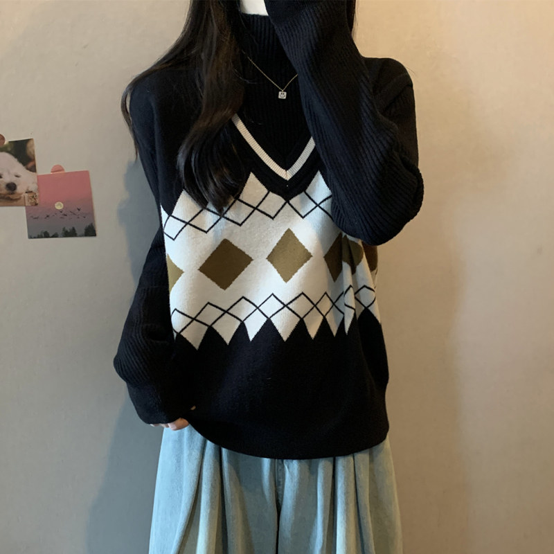 实拍胖妹妹秋冬装毛衣大码女装半高领菱形提花针织衫显瘦宽松上衣,淘宝优惠券,粉丝福利购,淘宝优惠卷