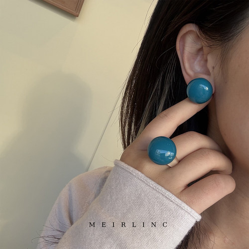 MEIRLINC 糖果M逗 多彩色小众独特高级感法式复古设计新款情侣ins - 图0