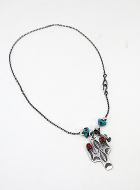 925纯银仙人掌吊坠男女项链