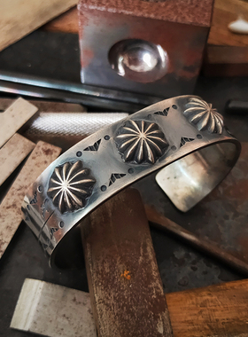 原创设计情侣925纯银手工手镯