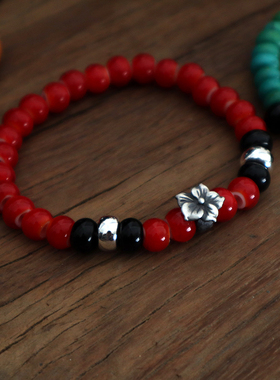 男女通用925纯银复古手链手串