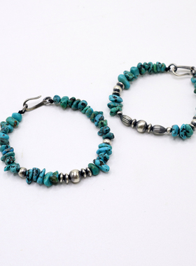 原创设计925纯银飞碟珠松石手链