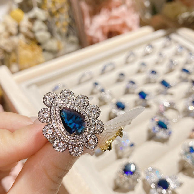 French luxury high-grade imitation natural diopside ring