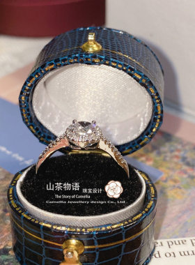 时尚百搭求婚方糖指环满钻食指戒