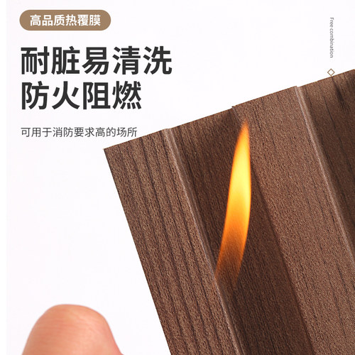 网红实木格栅小长城板凹凸形护墙板轻奢电视墙背景墙木饰面装饰板 - 图3