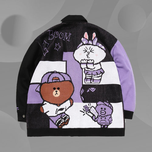 李宁正品LINE FRIENDS联名男女同款防风立领休闲开衫外套AMBQ044 - 图0