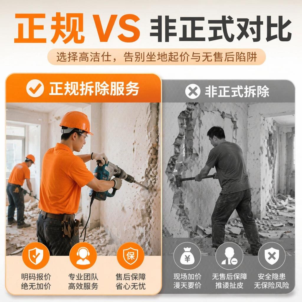 上门拆除服务砸墙拆墙拆旧打墙房屋家具地板橱柜建筑装修垃圾清运