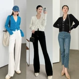 Meiyang Meiyang [Spot] Torter String String Cardigan Шерсть смешанный цвет арочный арочный игла