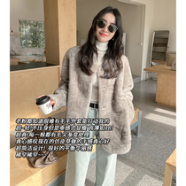 Meiyang MEIYANG Dinner jacket minimalist Luxurious Round Collar Hat Casual Loose Imitation Ferret Environmentally Friendly Fur