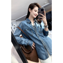 MEYANG MEIYANG LYON DENIM SHIRT LESEL HEATHER) Light thin and soft positive shoulder casual lining jacket