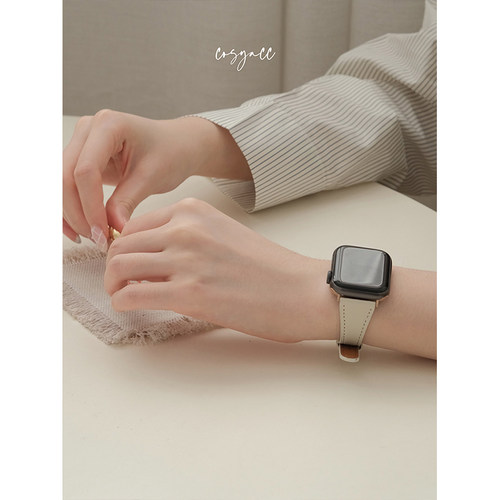 COSYACC 适用applewatch910代se真皮马蹄扣气质苹果s11手表带 - 图3