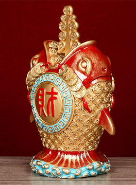 正东方位鲸吞万里招财摆件