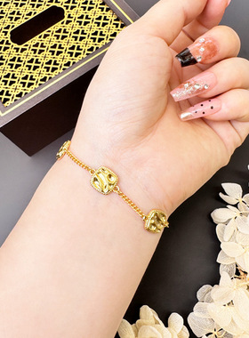 越南沙金手链耳钉戒指夏季轻奢女款简约时尚几何饰品手饰