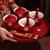 Wedding tea cups and bowls and chopsticks set