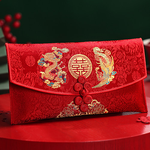 红包结婚专用2026新款红包袋订婚礼改口费高档布艺大号万元利是封 - 图1