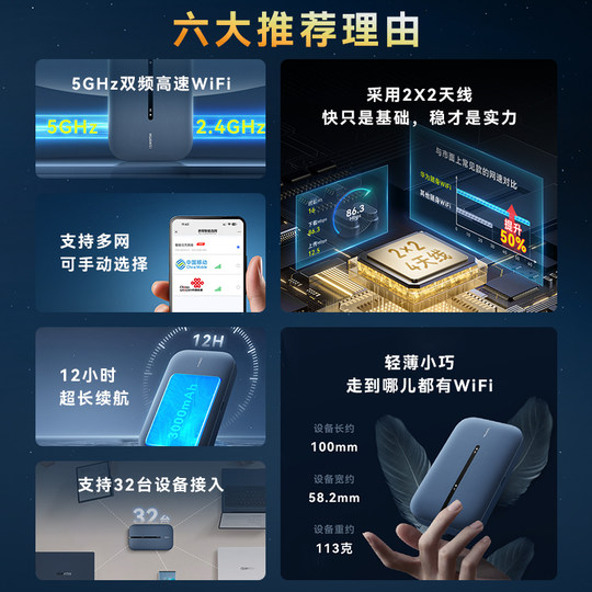 华为随身wifi3Pro2025新款移动无线网络wifi全国流量笔记本上网4g热点全网通免插卡便携车载宿舍租房户外直播