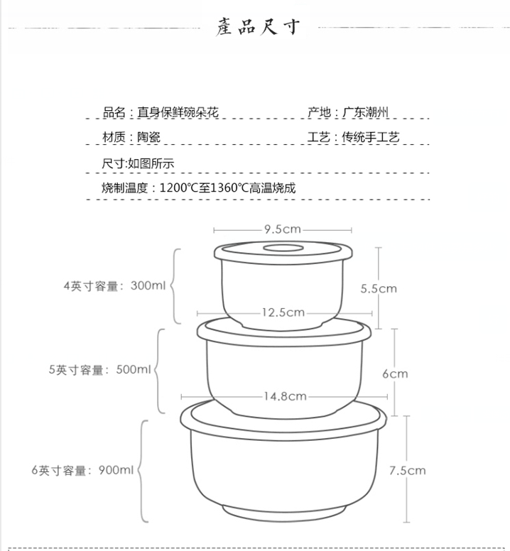 小号骨瓷陶瓷保鲜碗带盖含密封盖子单个微波炉饭盒泡面碗便当盒,淘宝优惠券,粉丝福利购,淘宝优惠卷