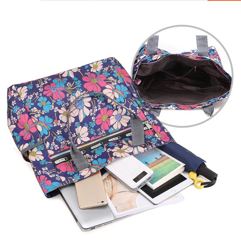 新款花色购物袋尼龙布包防水买菜包大容量单肩手提女包妈妈包实用,淘宝优惠券,粉丝福利购,淘宝优惠卷