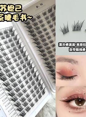 赵露思同款狐系狐狸眼睫毛书假睫毛斜飞款单簇分段式妩媚御姐L型