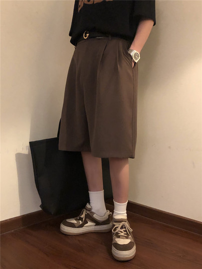 NAGAWL свободные повседневные американские шорты в японском стиле ретро, ​​прямые студенческие брюки средней длины, мужские и женские брюки