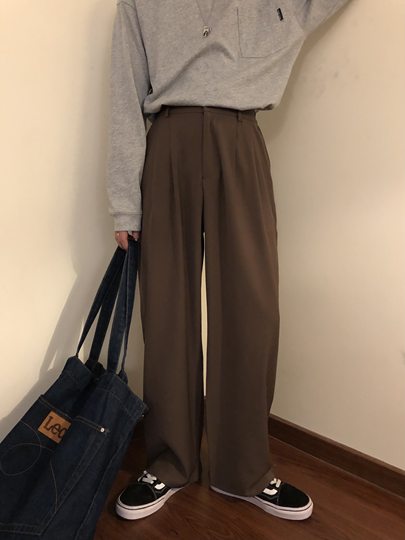 Нагавл в стиле ретро свободные узкие коричневые брюки для костюма