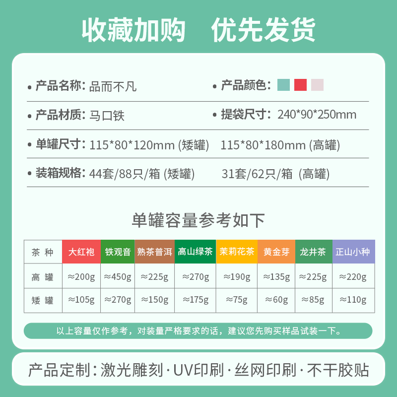 新款茶叶罐铁罐随身金属罐茶叶盒储存便携中式马口铁盒茶叶密封罐-图2