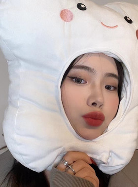 大白牙齿搞怪头套儿童成人帽子