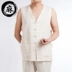 Mùa hè mỏng phần vest vest nam quốc gia vest gió vest cotton vai không tay áo Trung Quốc áo blouse cũ - Áo vest cotton Áo vest cotton