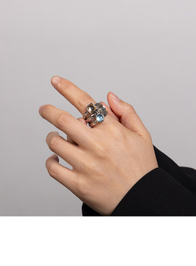 文雅手工滴油黄铜戒指轻奢高级感