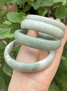 天然玉石手镯 贵州翠玉手镯飘花白玉手镯玉镯子