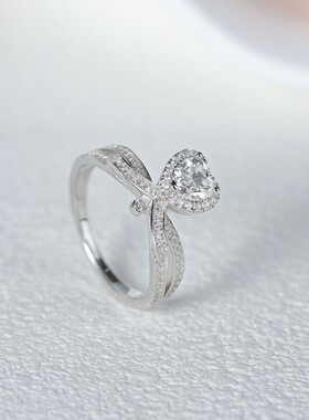 精工工艺s925银myheart爱心莫桑戒指心形d色莫桑源头工厂直供