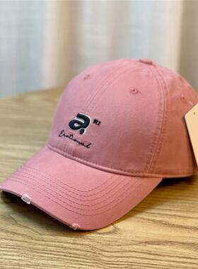 新款a字母刺绣软顶棒球帽男女同款大头围显脸小遮阳鸭舌帽