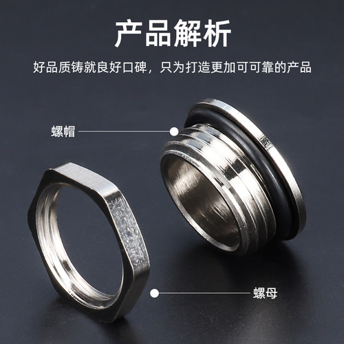 金属堵头一字槽塞头PG7-PG21铜镀镍防水六角形堵头M12-M63金属闷 - 图0