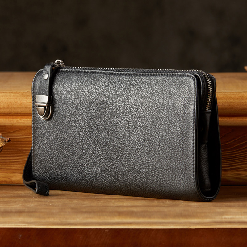 手工牛皮男士手拿包休闲商务真皮长款钱包头层牛皮时尚潮流手机包,淘宝优惠券,粉丝福利购,淘宝优惠卷