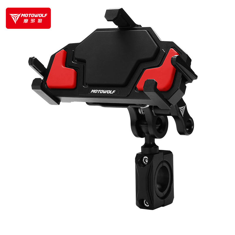 清仓摩多狼摩托车手机支架防震防抖外卖骑手骑行装备电动车导航架 - 图1